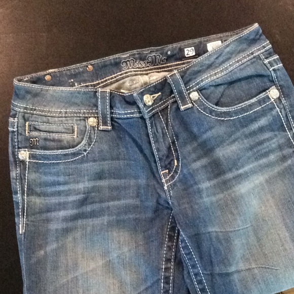 Miss Me Jeans with rhinestones stud & winged cross - Picture 2 of 5